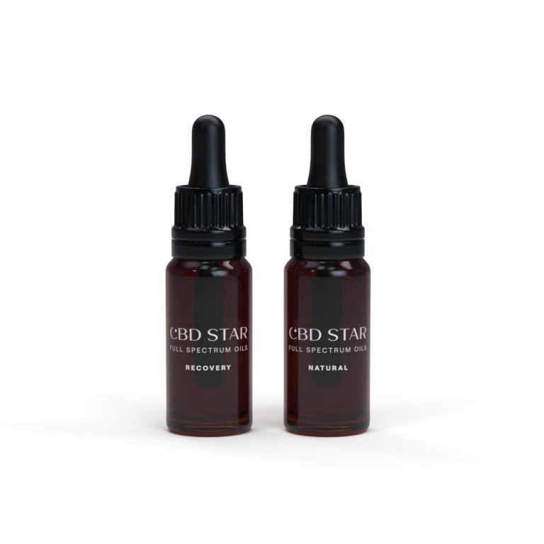 CBD STAR DVA OLEJE Zvolte první produkt_ CBD „RELIEF“ OLEJ – 20% CBD, Zvolte druhý produkt_ CBG „RECOVERY“ OLEJ – 5% CBG